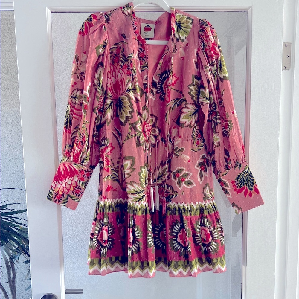 FARM Rio Pink Floral Mini Dress
